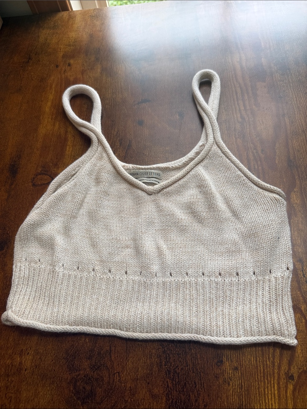 Urban Outfitters Knit Sweater Crop Tank Top Oatmeal Beige Size Medium